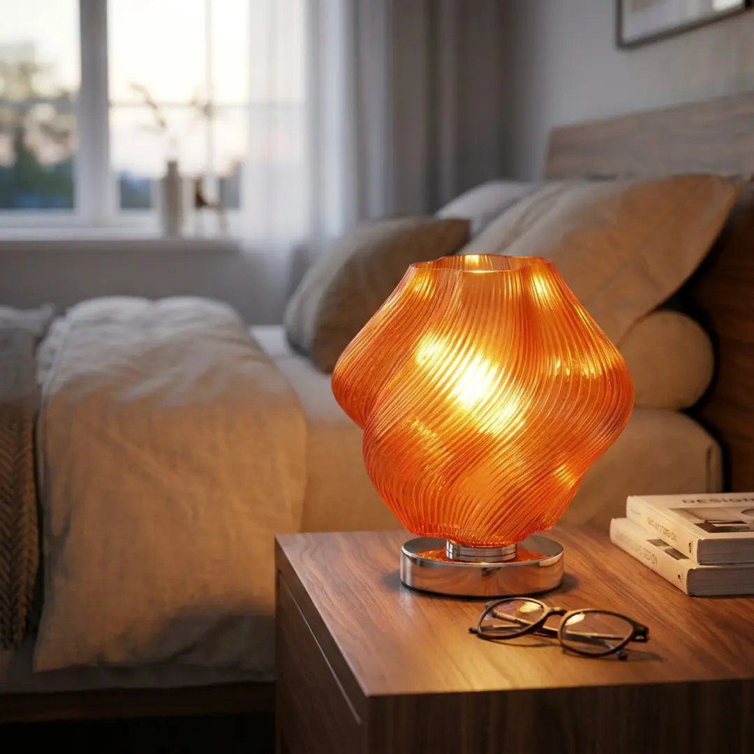 EGLO Vicenne Tafellamp - E27 - 23 cm - Chroom/Oranje - afbeelding 5 van 6