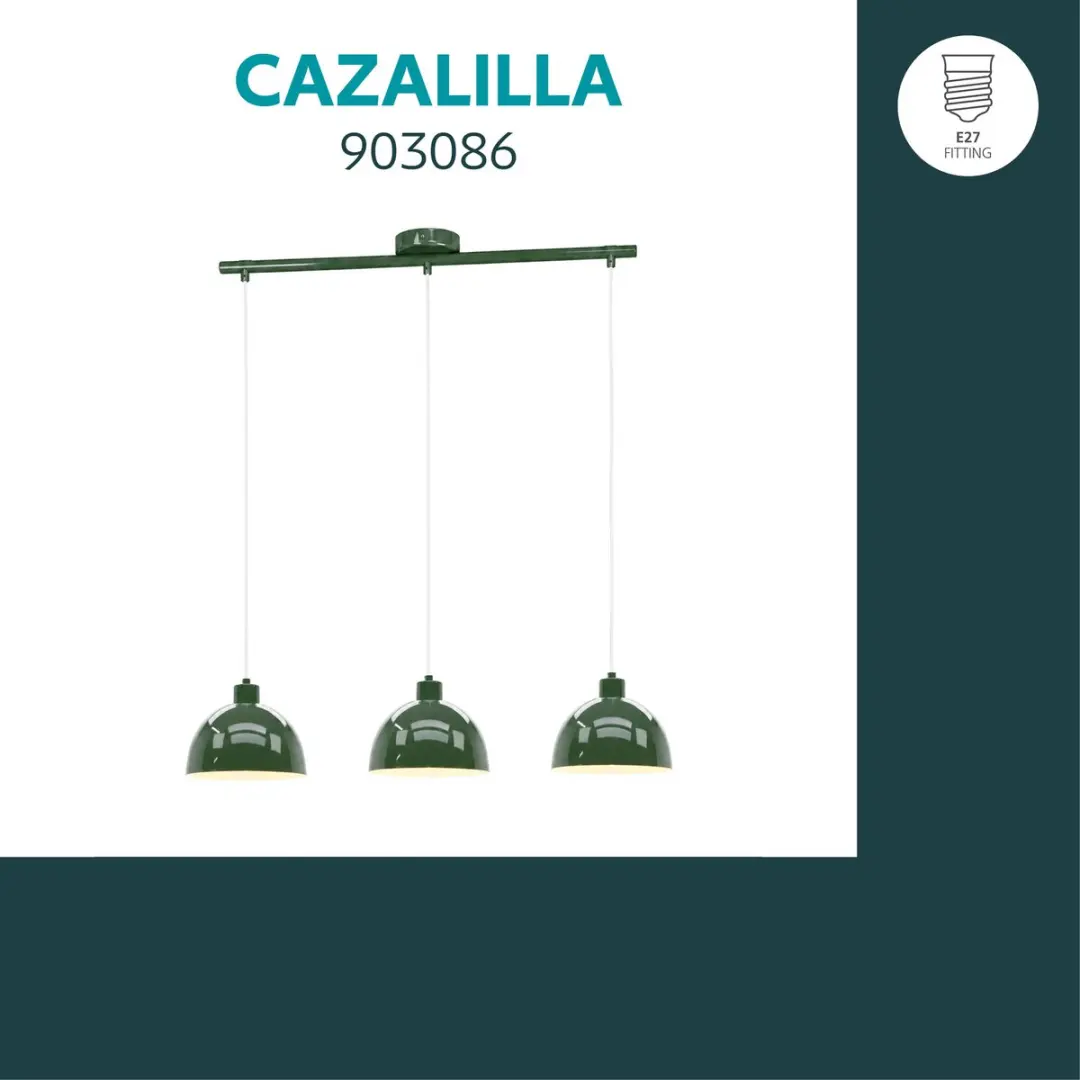 EGLO Cazalilla Hanglamp - 3-lamps - E27 - Groen - afbeelding 2 van 6