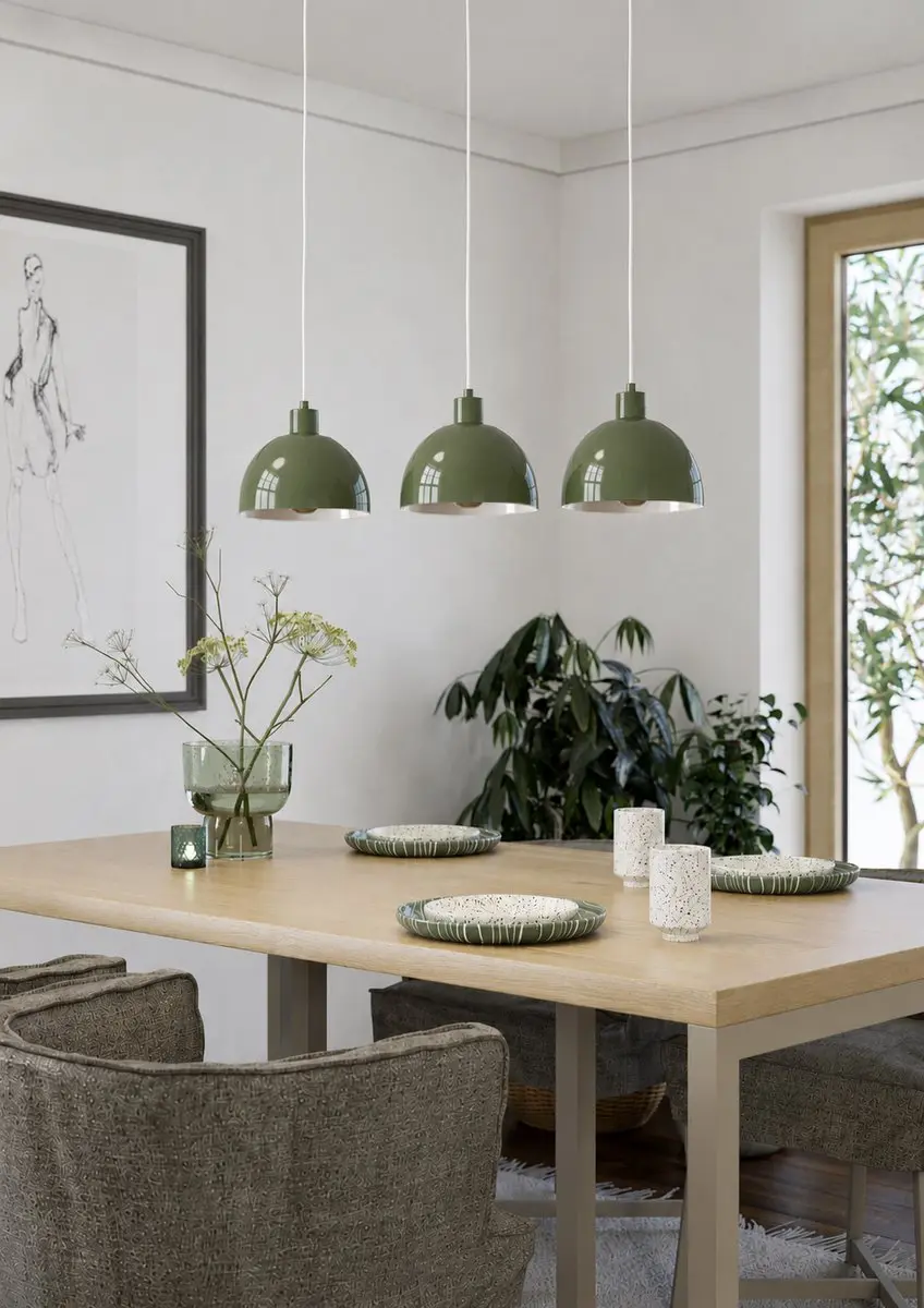 EGLO Cazalilla Hanglamp - 3-lamps - E27 - Groen - afbeelding 4 van 6