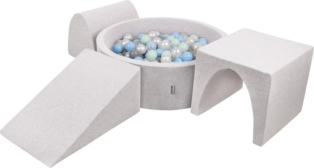 KiddyMoon Schuimspeelplaats Ballenbad 200 Ballen - 424677 Lichtgrijs
