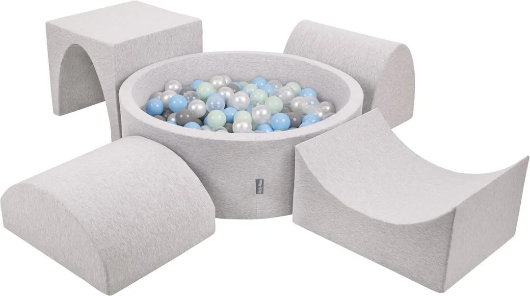 KiddyMoon Schuimspeelplaats Ballenbad 200 Ballen - 424677 Lichtgrijs