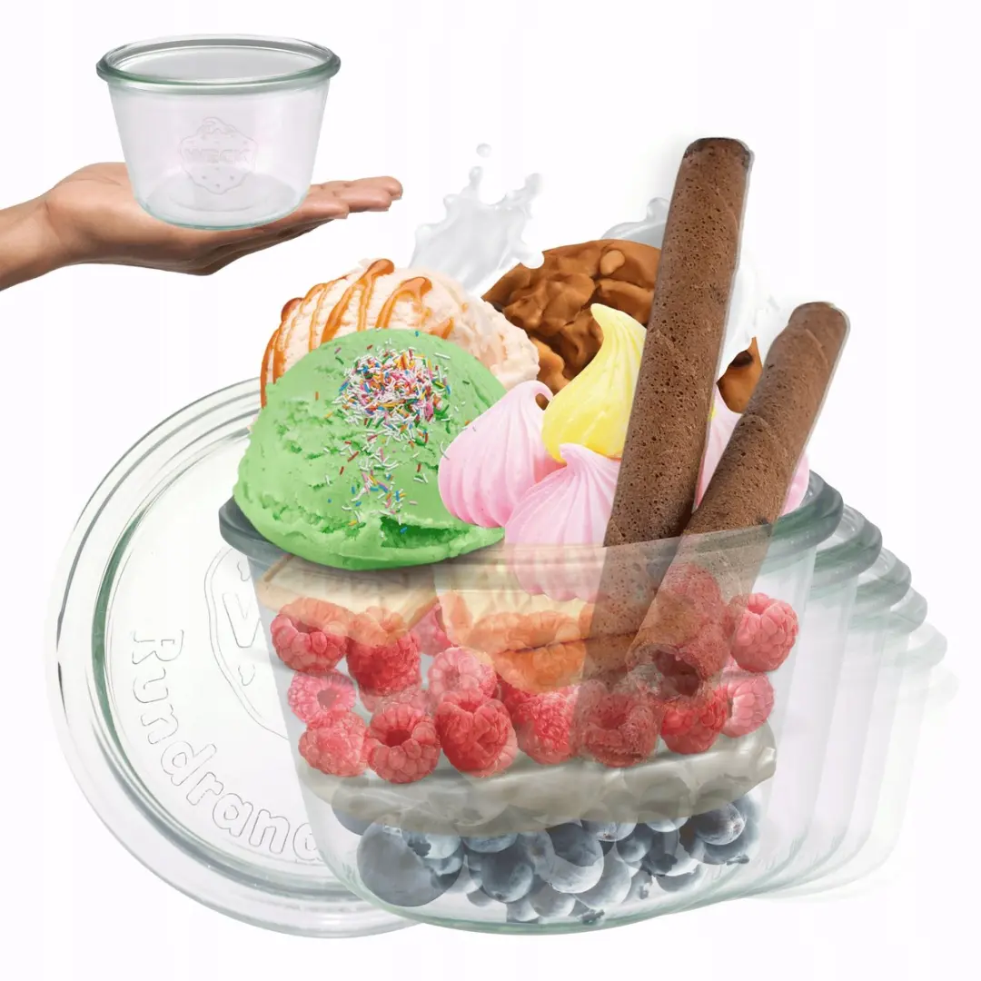 Weck Glazen Potten 370 ml met Glazen Deksel