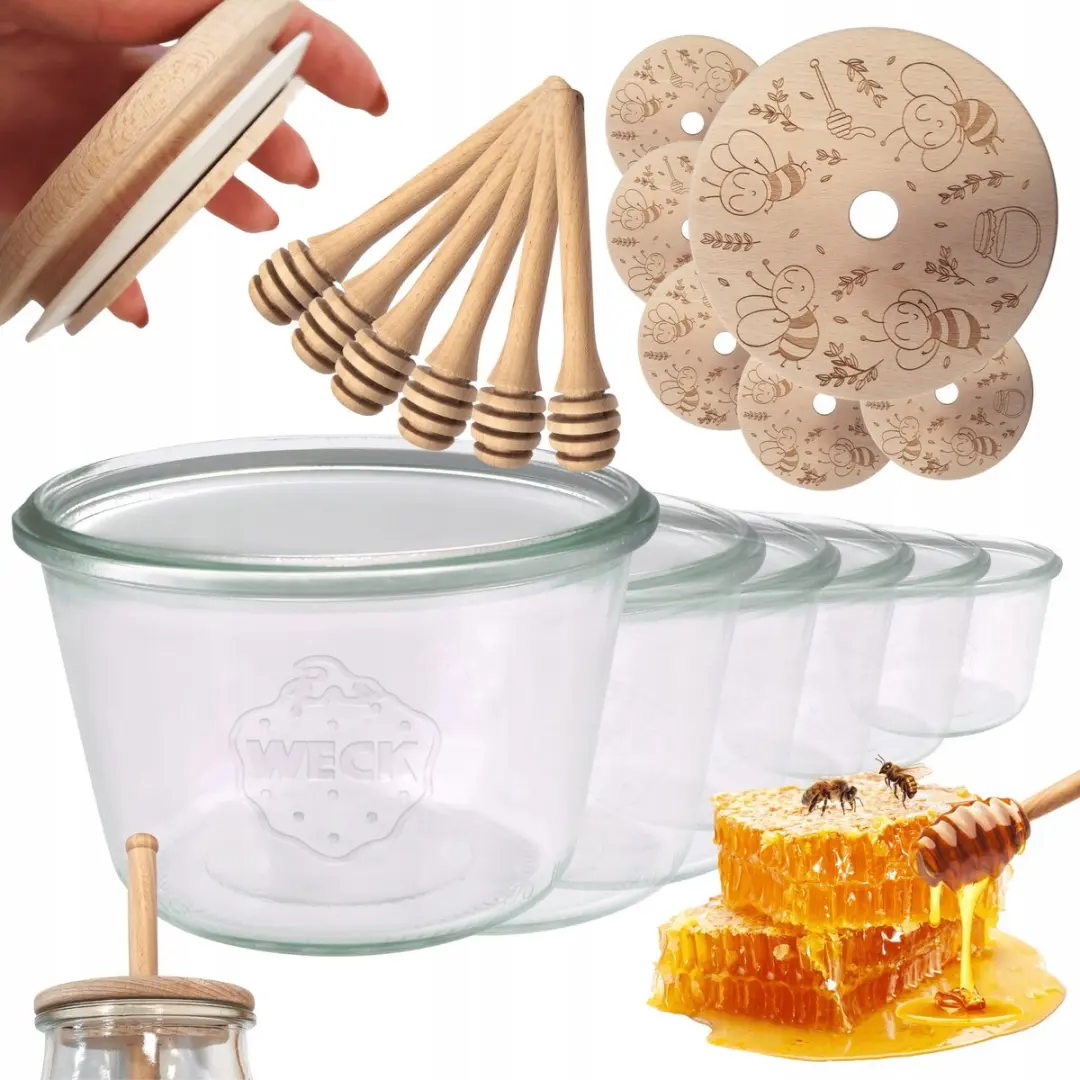 Weck Honingpotten met Schep & FSC Houten Deksel