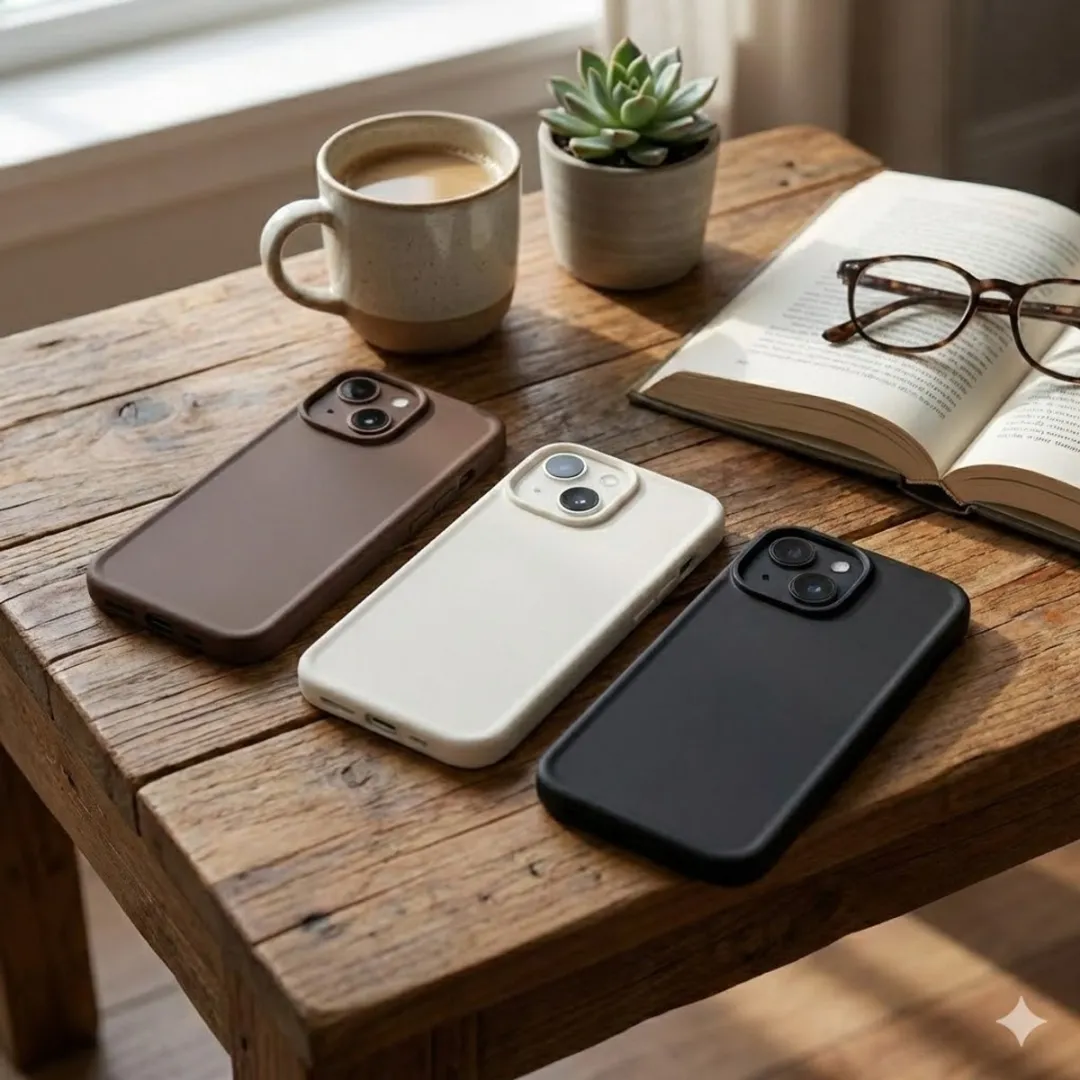 NUVEX iPhone 14 Plus Backcover Set - 3 Stuks - Zwart/Beige/Bruin
