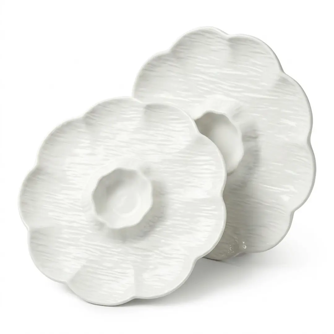 Witte serveerschaal 2 stuks