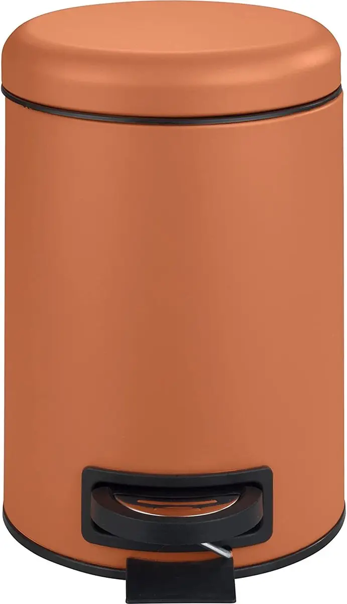 Wenko Leman Pedaalemmer 3 liter - Terracotta mat - afbeelding 3 van 5