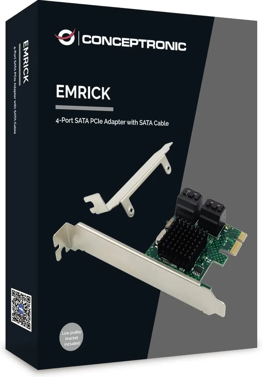 Conceptronic EMRICK03G 4-Port SATA Adapter - Beige - afbeelding 3 van 4