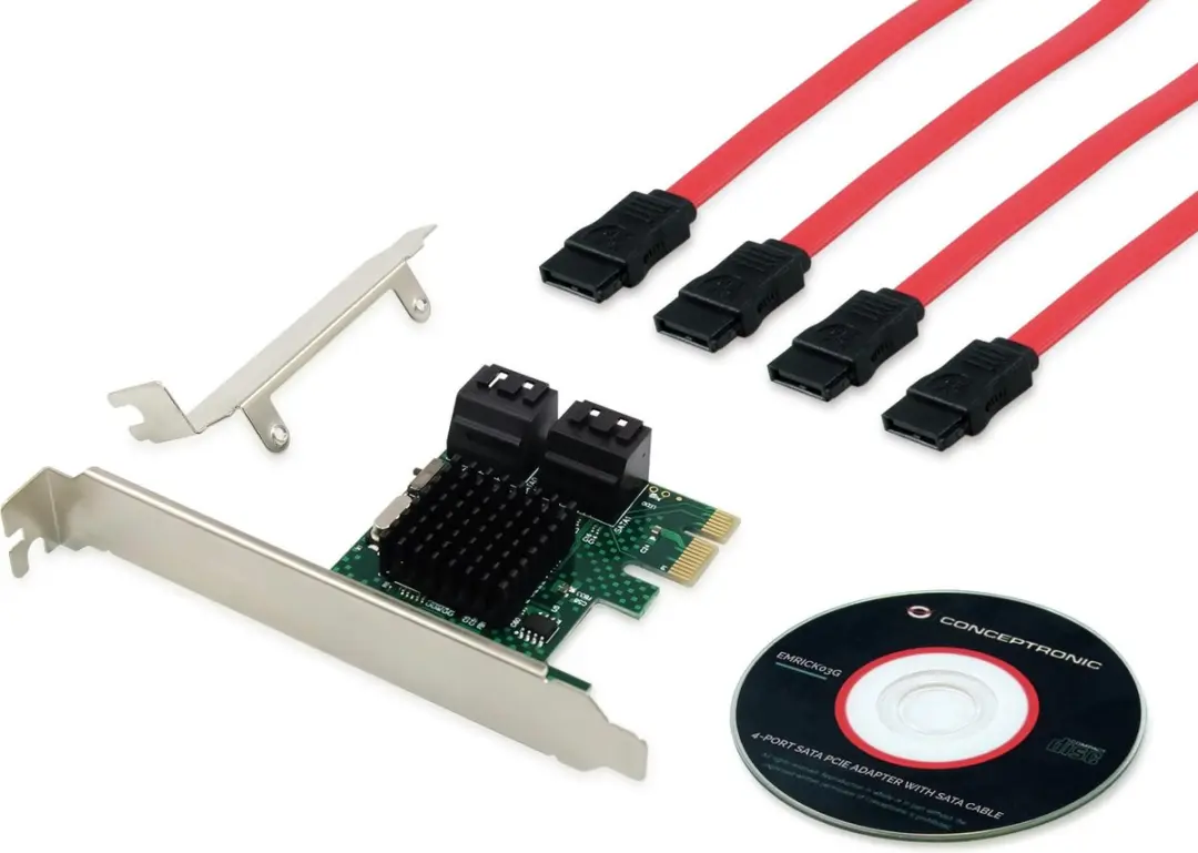 Conceptronic EMRICK03G 4-Port SATA Adapter - Beige - afbeelding 4 van 4