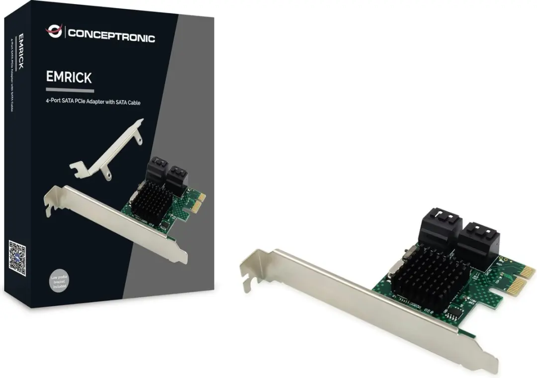 Conceptronic EMRICK03G 4-Port SATA Adapter - Beige - afbeelding 2 van 4