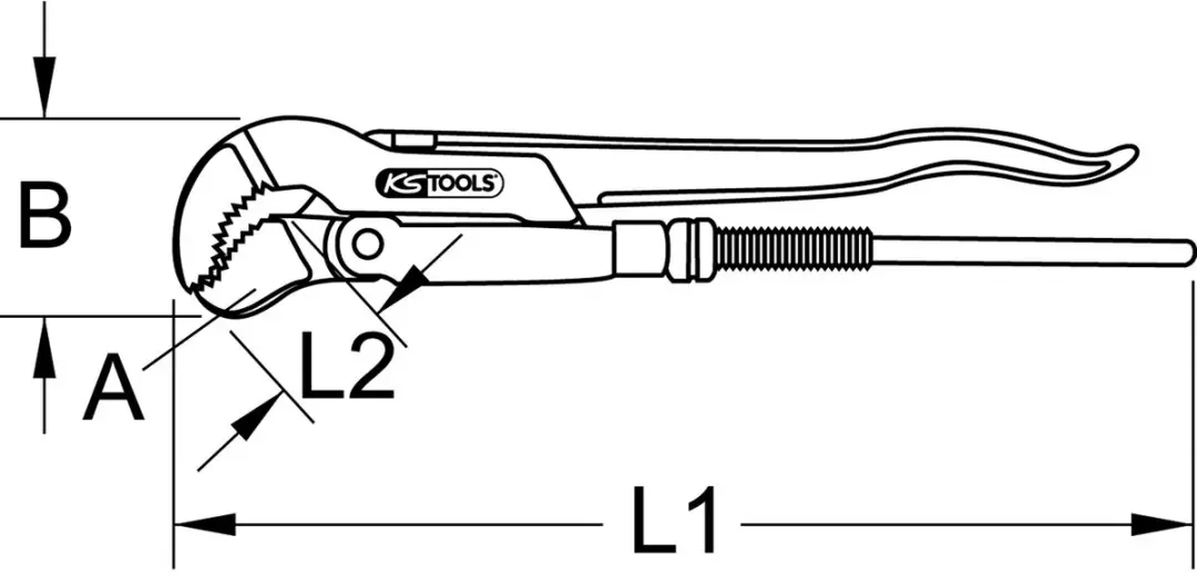 KS Tools 113.3000 Hoekpijptang 45° - 3" - afbeelding 3 van 6