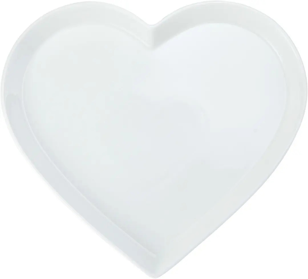 Serveerbord, Serveerschaal, Hart, 30 cm, Porselein, Wit