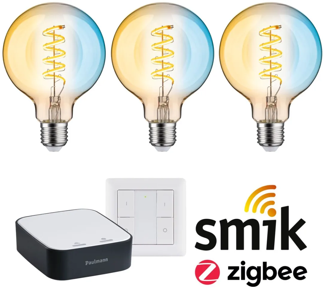 Paulmann Zigbee 3.0 Smart Home Startset - Goud - 1x LED-gloeilamp G95 Tunable White 7.5W