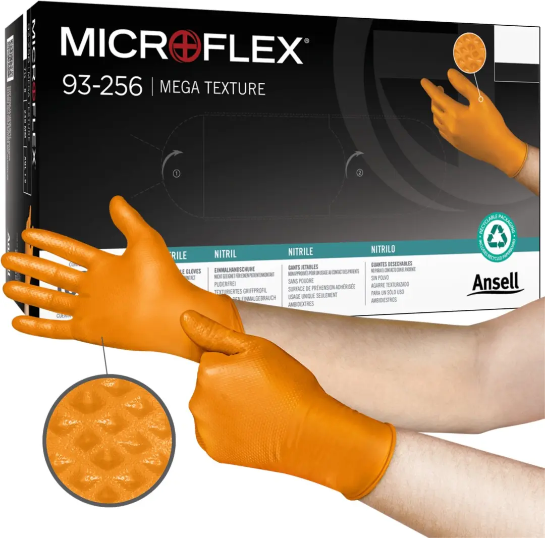 Ansell Microflex Mega Texture Nitril Handschoenen Maat S (100 stuks)