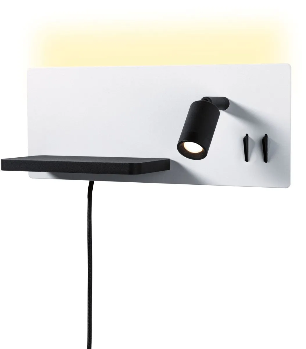 Paulmann LED Wandlamp Serra USB-C 2700K 520lm - Wit/Zwart mat