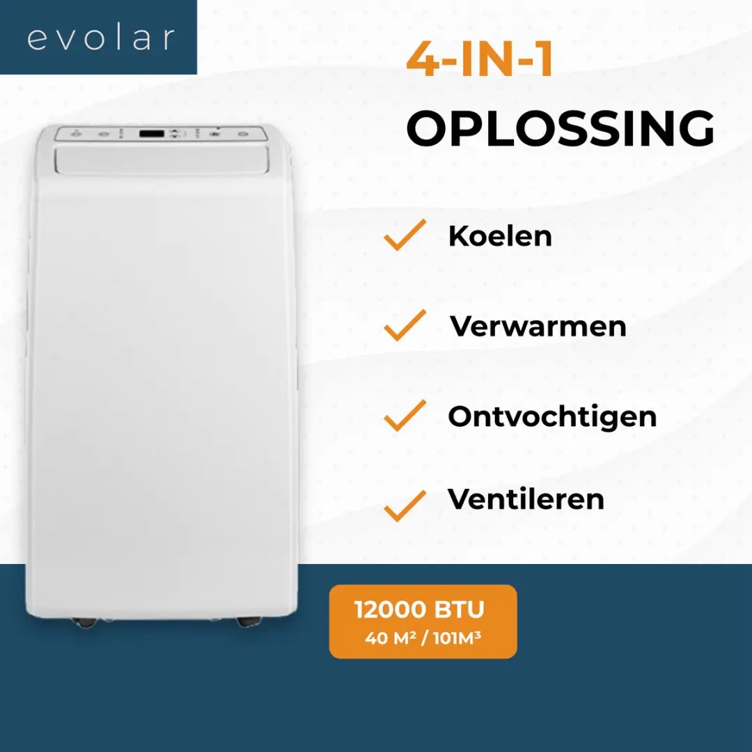 Evolar EVO-SAP12CHW Mobiele Split Airco - 12000 BTU - Wit - afbeelding 6 van 6