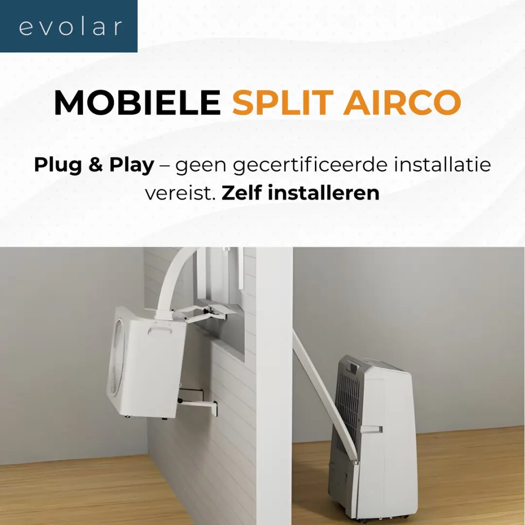 Evolar EVO-SAP12CHW Mobiele Split Airco - 12000 BTU - Wit - afbeelding 3 van 6