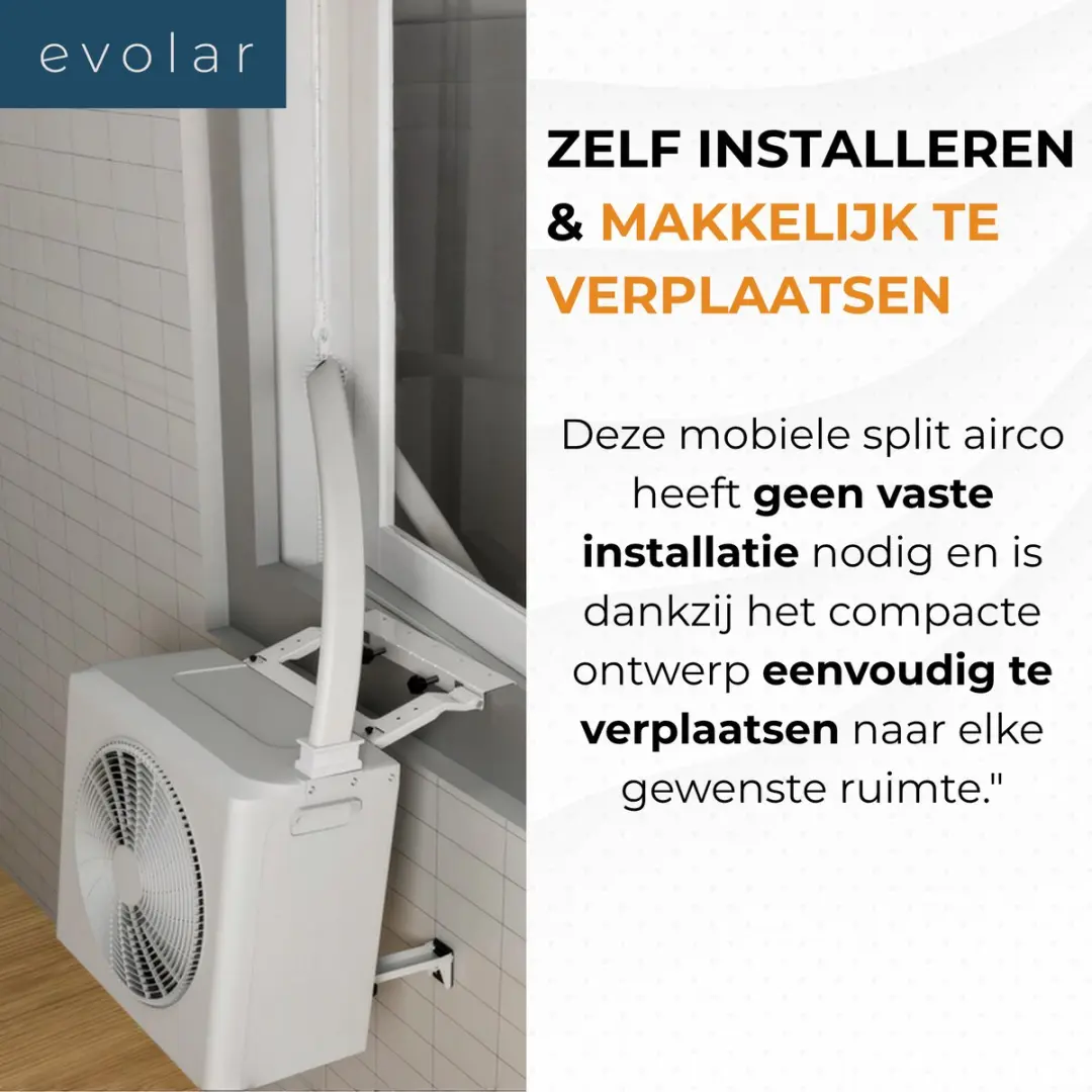 Evolar EVO-SAP12CHW Mobiele Split Airco - 12000 BTU - Wit - afbeelding 5 van 6