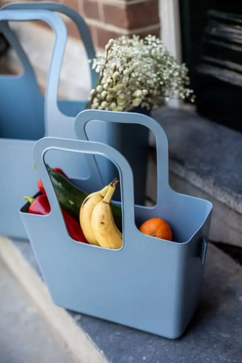 Organizer Tas, Middel, Natuur Bloemen Blauw, Organic Bio-Circular - Koziol | Taschelino - afbeelding 4 van 4