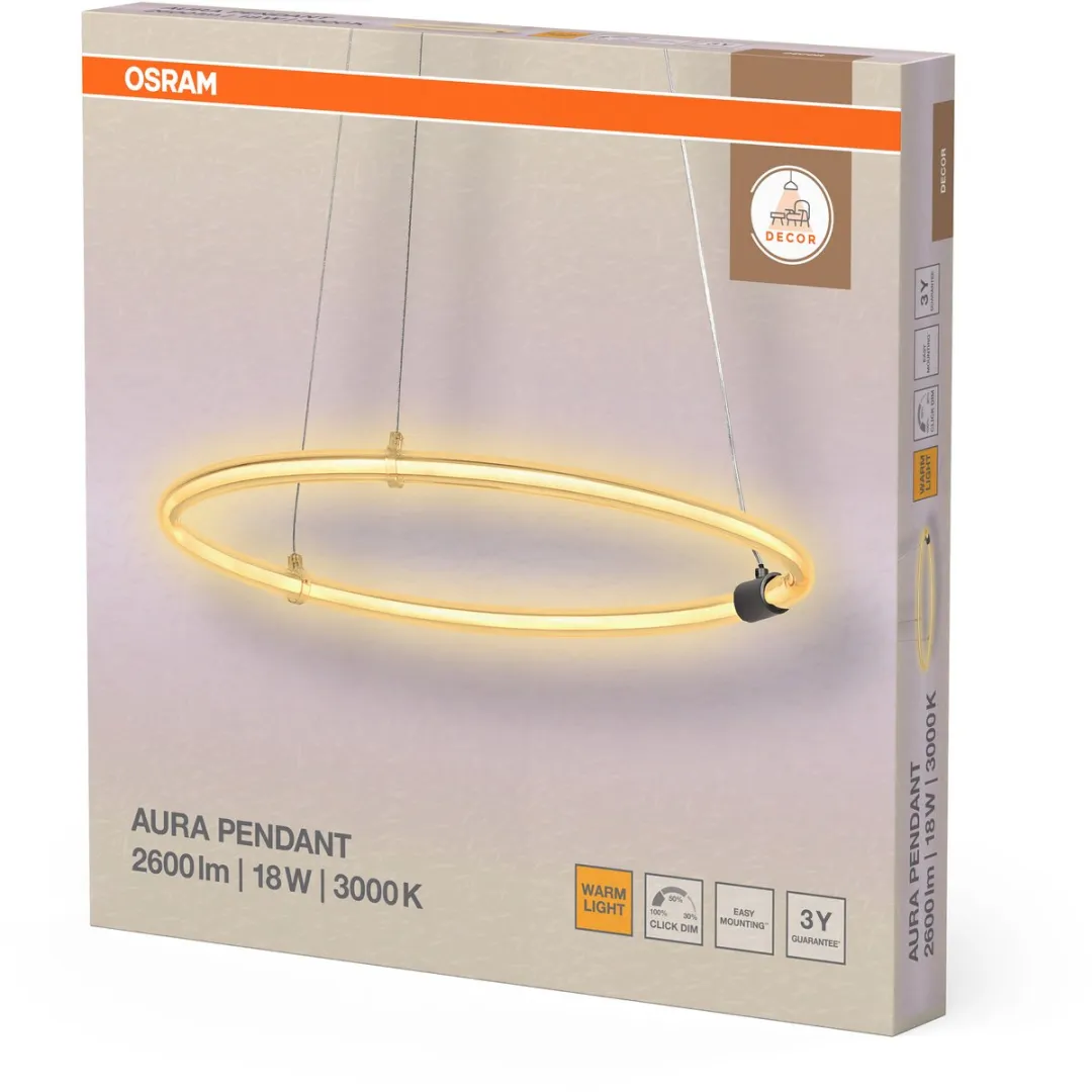 Osram Decor Aura Hanglamp 18W 2000lm - Donkergrijs