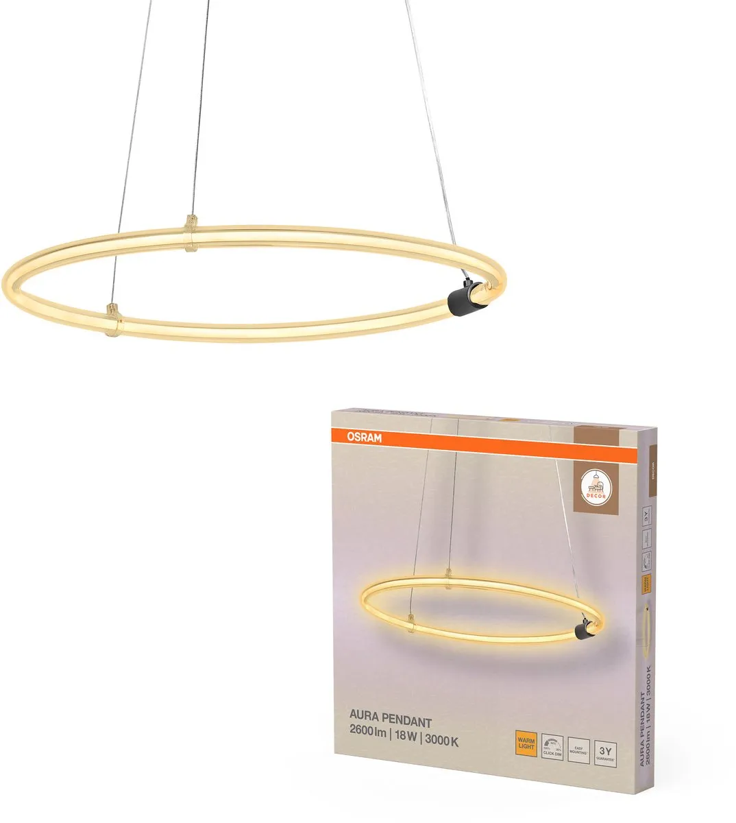 Osram Decor Aura Hanglamp 18W 2000lm - Donkergrijs