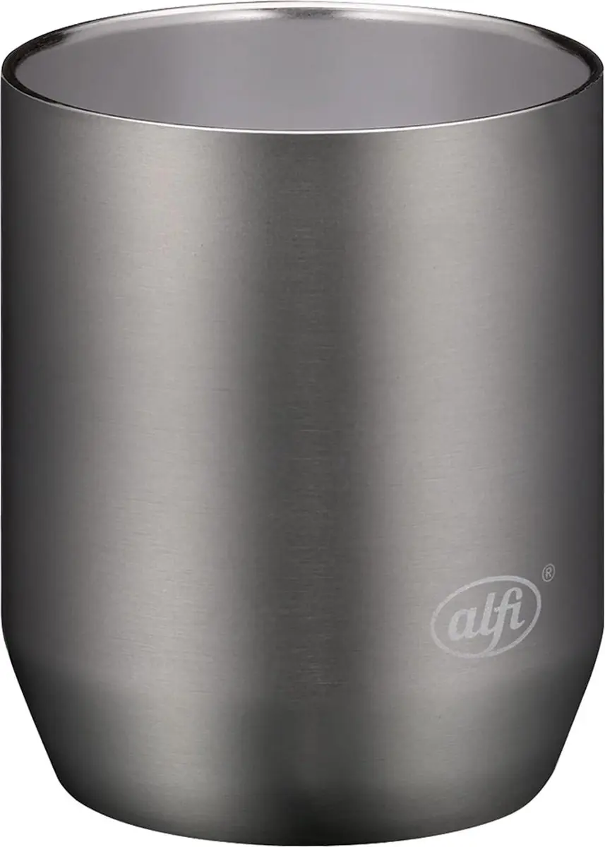 Drinkbeker 280 ml, koelgrijs, roestvrijstalen beker voor koffie, thee of sap op