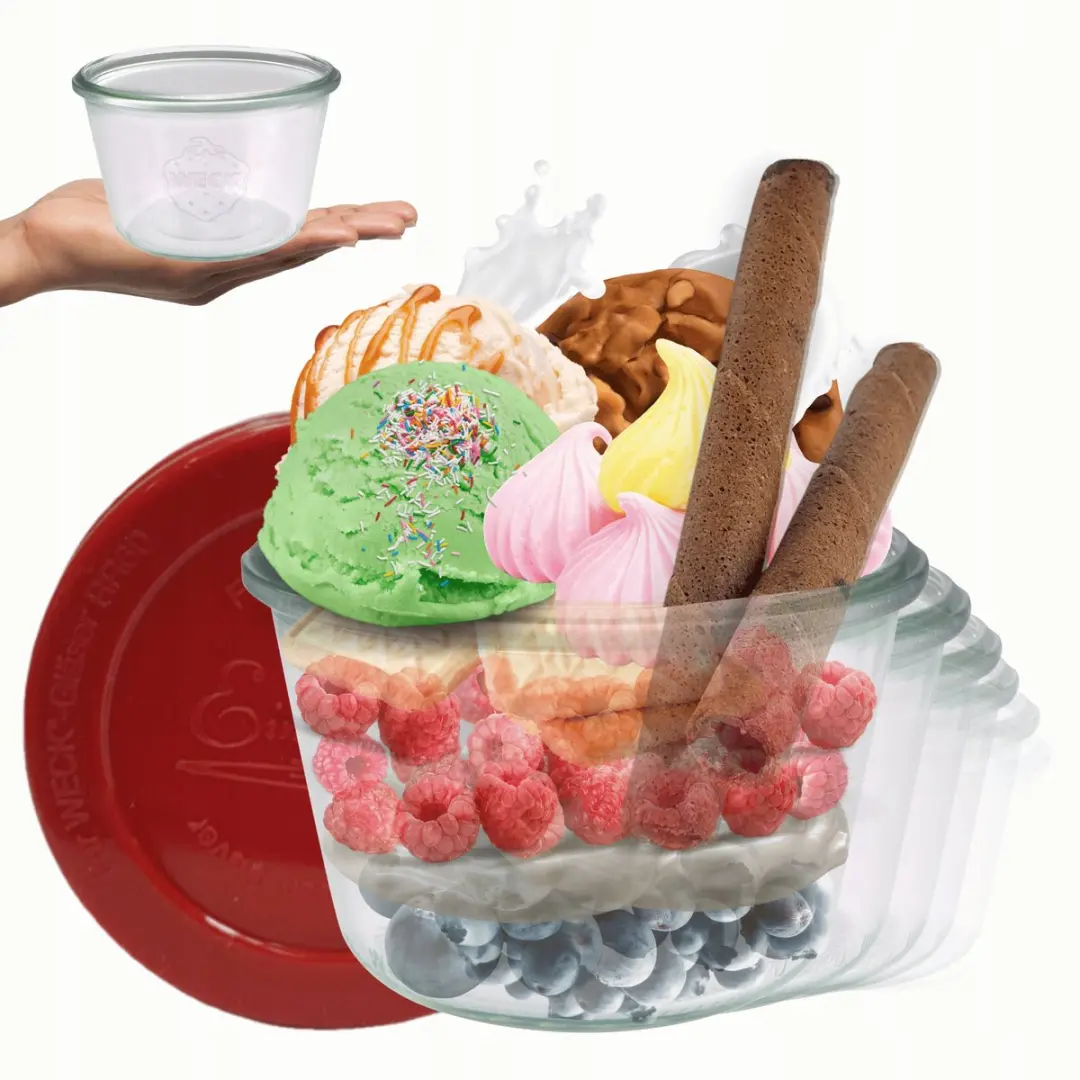Weck Potten 370ml met Siliconen Deksel