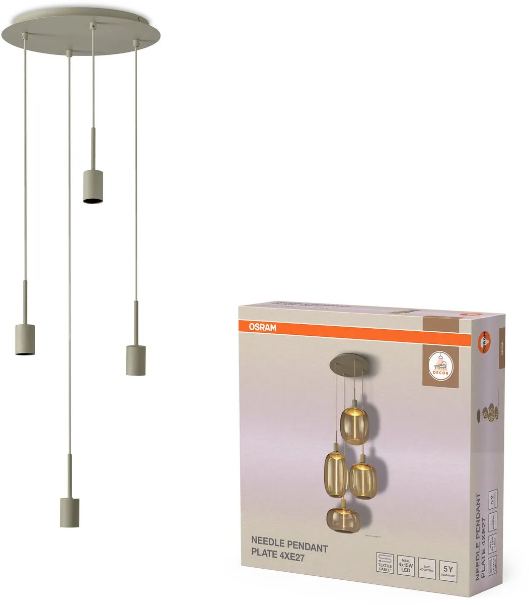 Osram Decor Needle Plate Hanglamp 4xE27 - Beige