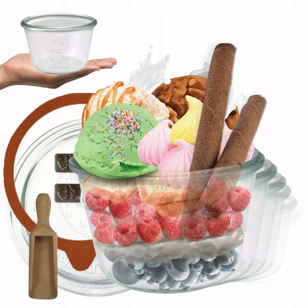 Weck Glazen Potten 370ml met Deksel, Gum, Klemmen & Maat