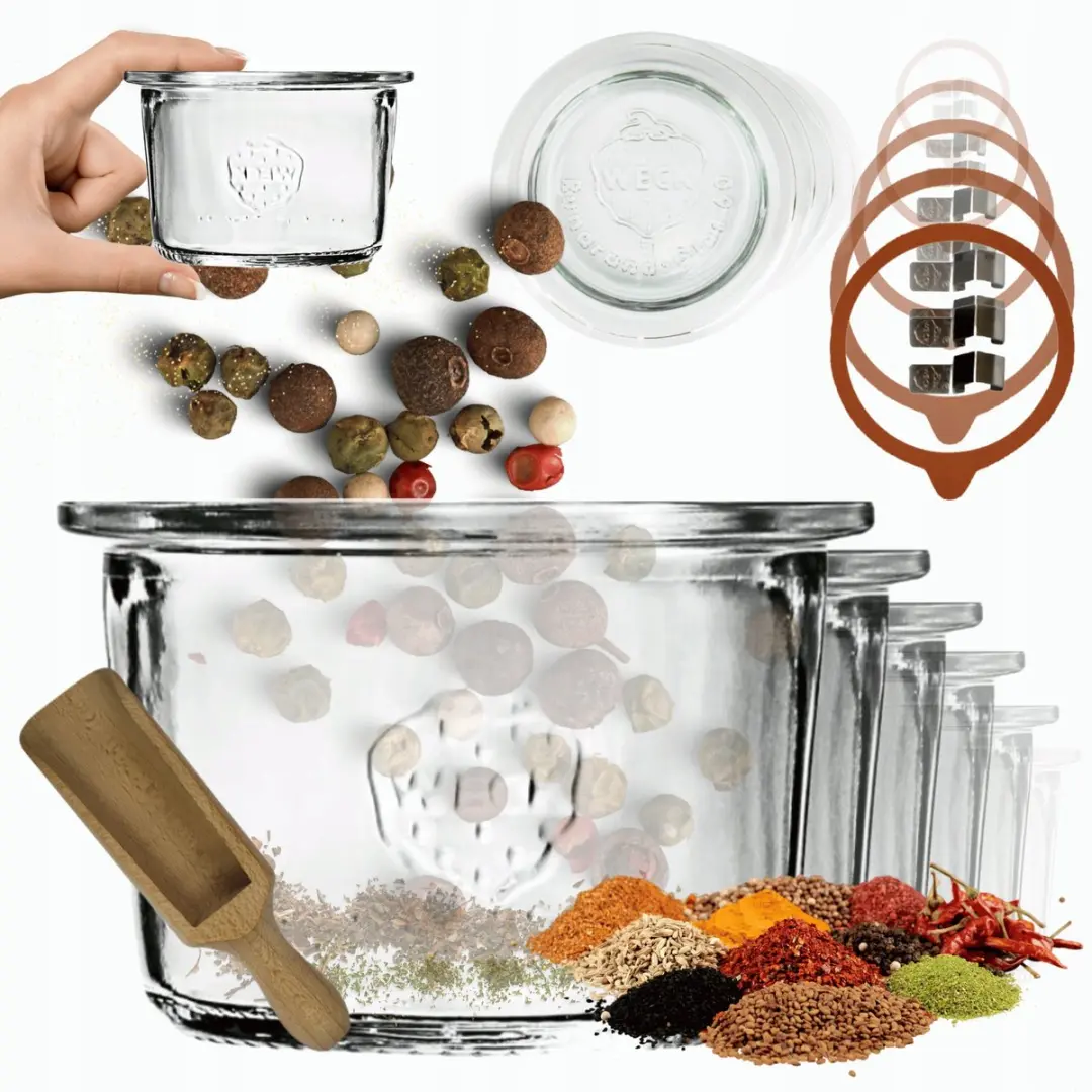 Weck Glazen Pot 80ml met Deksel, Rubber & Klem