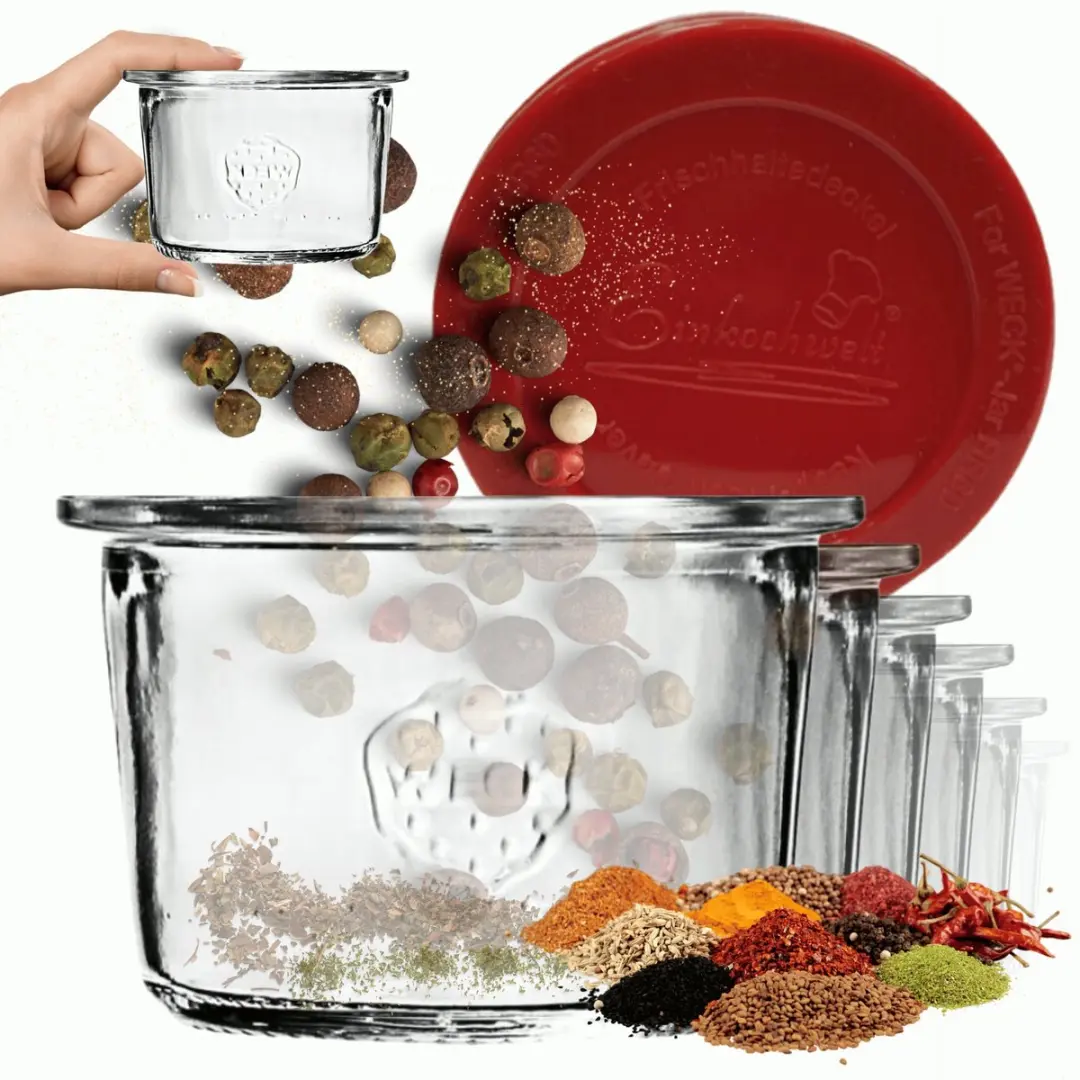Weck Glazen Potjes 80ml met siliconen hoes