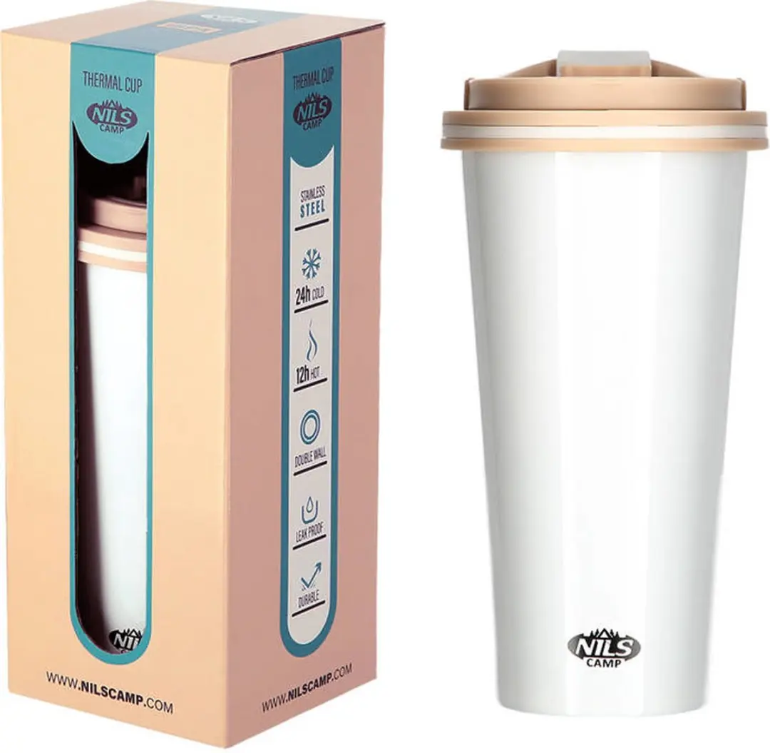 Nils Camp NCB18 Thermosbeker 500ml - Wit - afbeelding 5 van 6