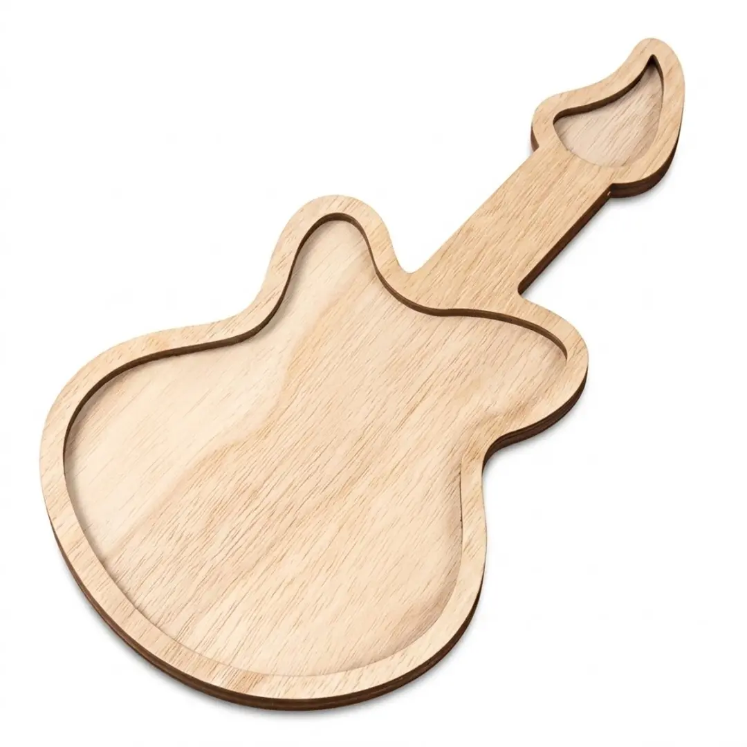 Bruin gitaarvormig decoratief dienblad