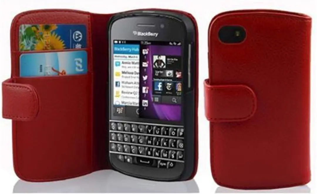 Cadorabo Hoesje geschikt voor Blackberry Q10 in INFERNO ROOD