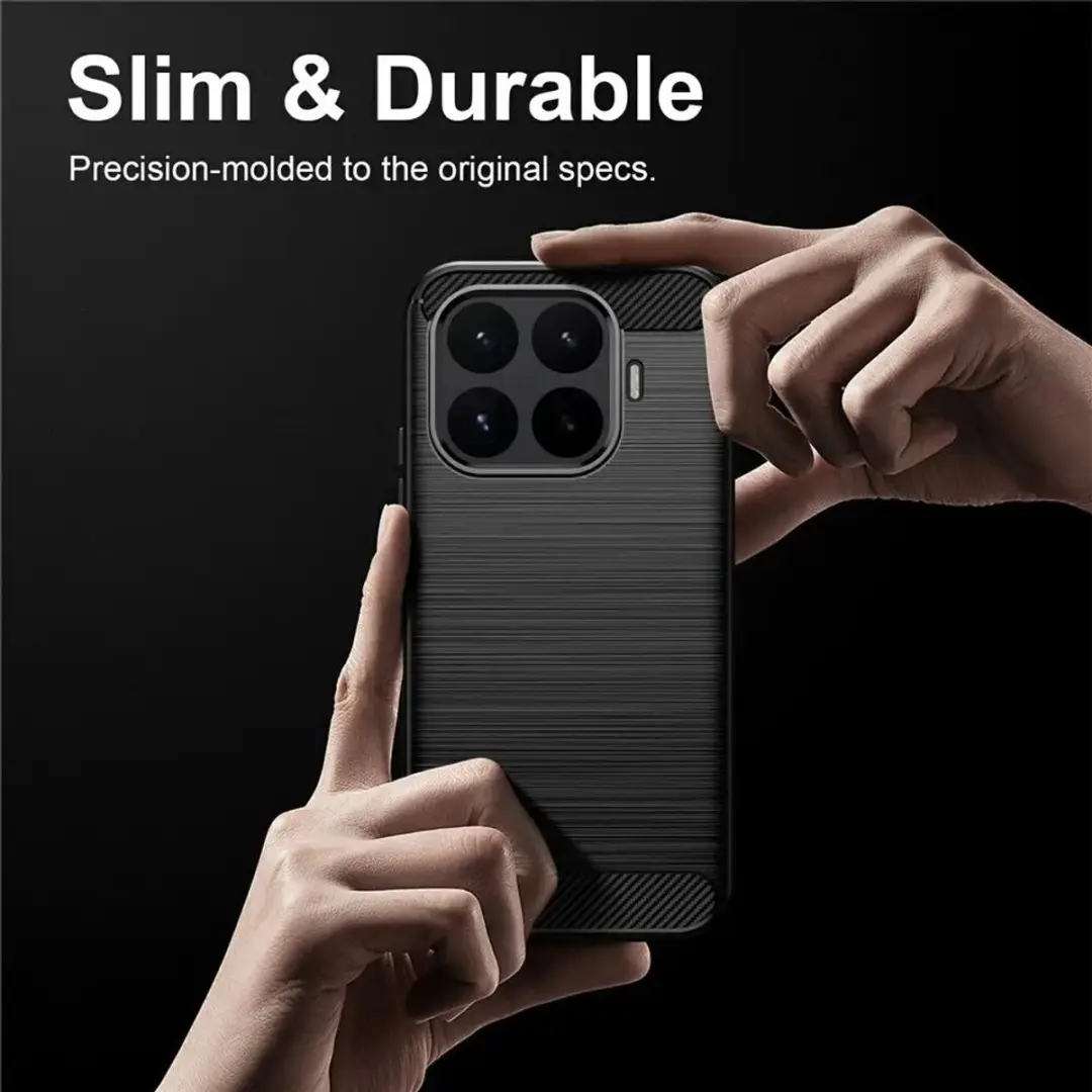 Geborsteld TPU Hoesje Xiaomi 17T - Zwart - afbeelding 5 van 6