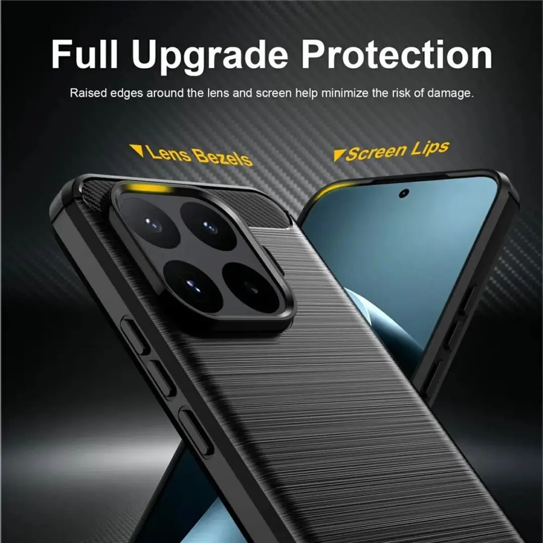 Xiaomi 17T Pro Geborsteld TPU Hoesje - Zwart - afbeelding 6 van 6
