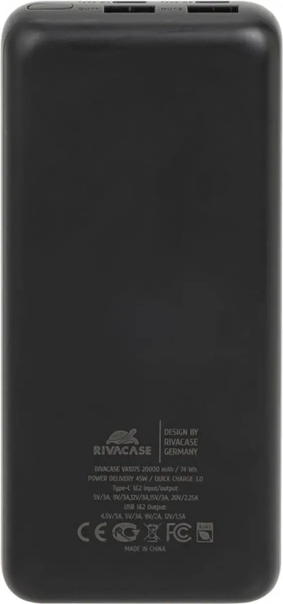 RivaCase VA1075 Powerbank 20000mAh - 45W QC/PD - afbeelding 4 van 6