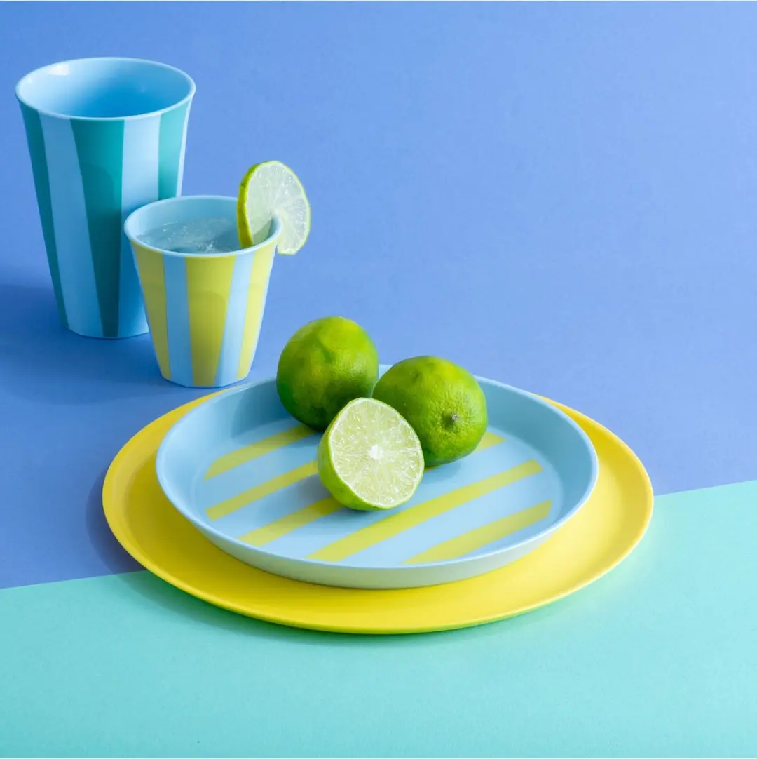 Koziol Nora L Stripes Drinkbeker 450ml - Blauw/Groen - afbeelding 2 van 3