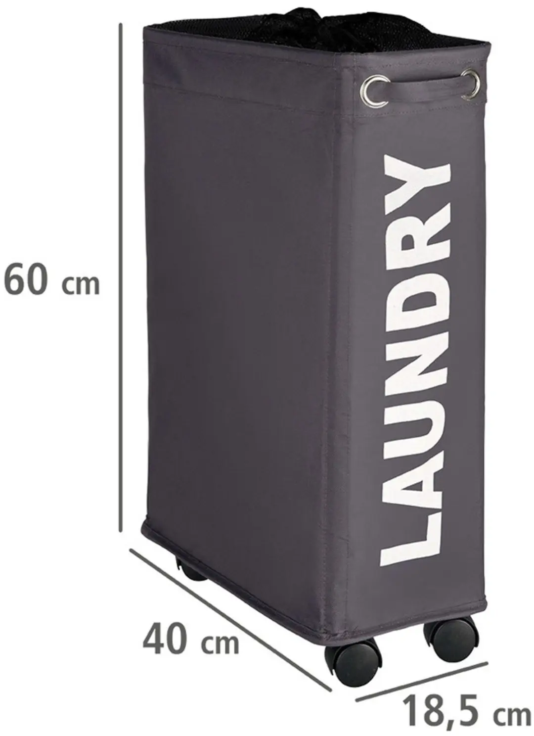 Wasmand Wenko Quadro Polyester Grijs 60x40x18.5cm - afbeelding 6 van 6