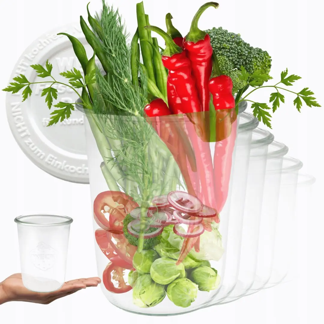 Weck Glazen Potten 850ml met Plastic Deksel