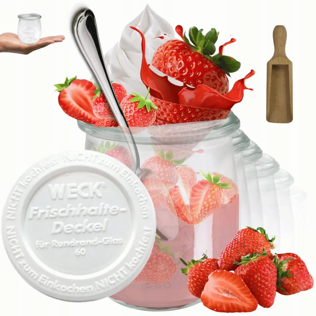Weck Glazen Potten 220ml met Plastic Deksel en Maatbeker