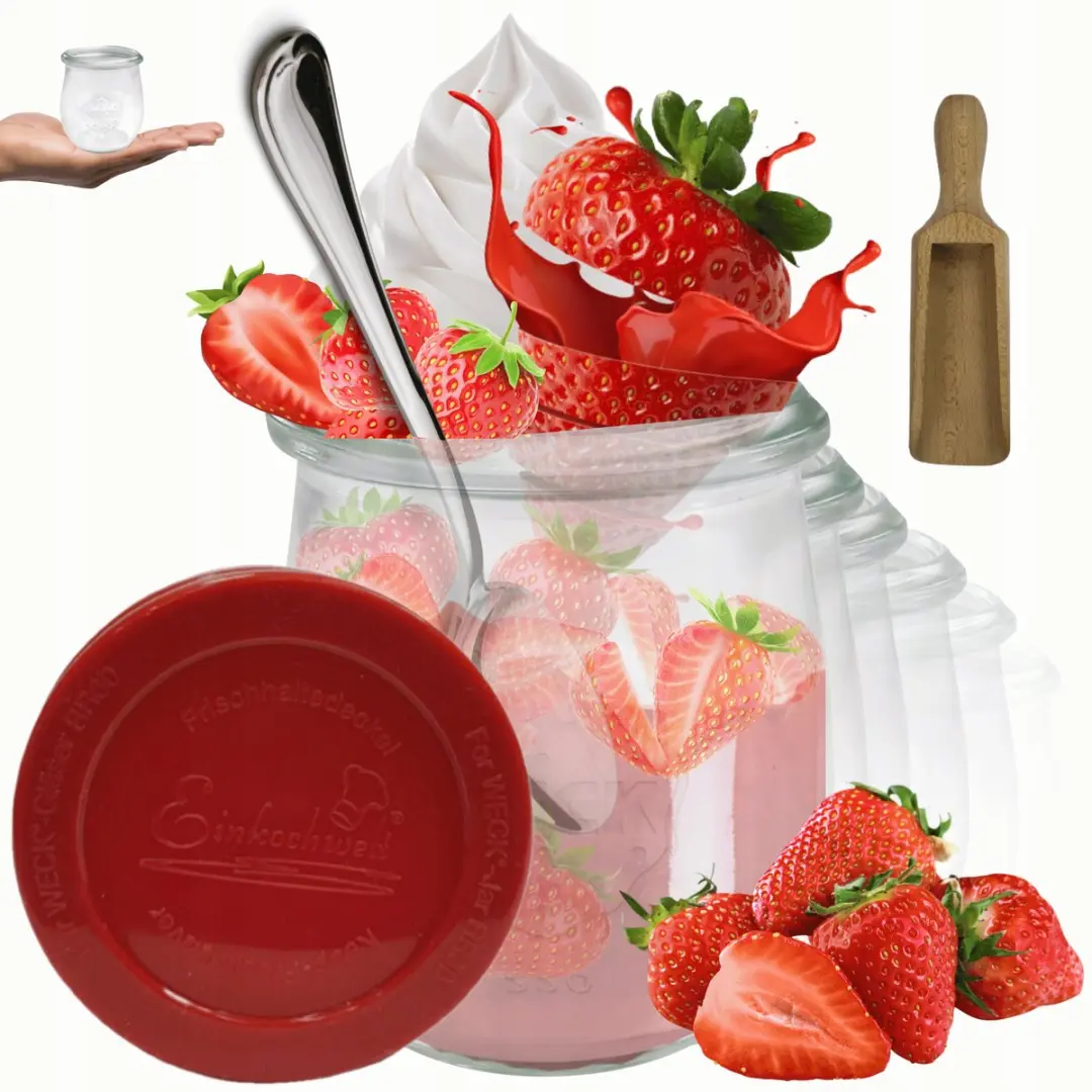Weck Glazen Potten 220ml met Siliconen Deksel & Maatbeker