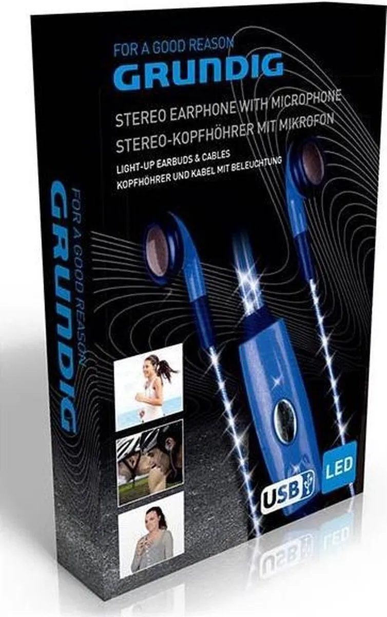 Grundig Cb Oortelefoon - Blauw & Rood - 8711252863467