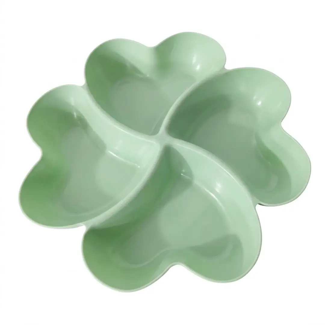 Groene snack schaal met 4 vakken