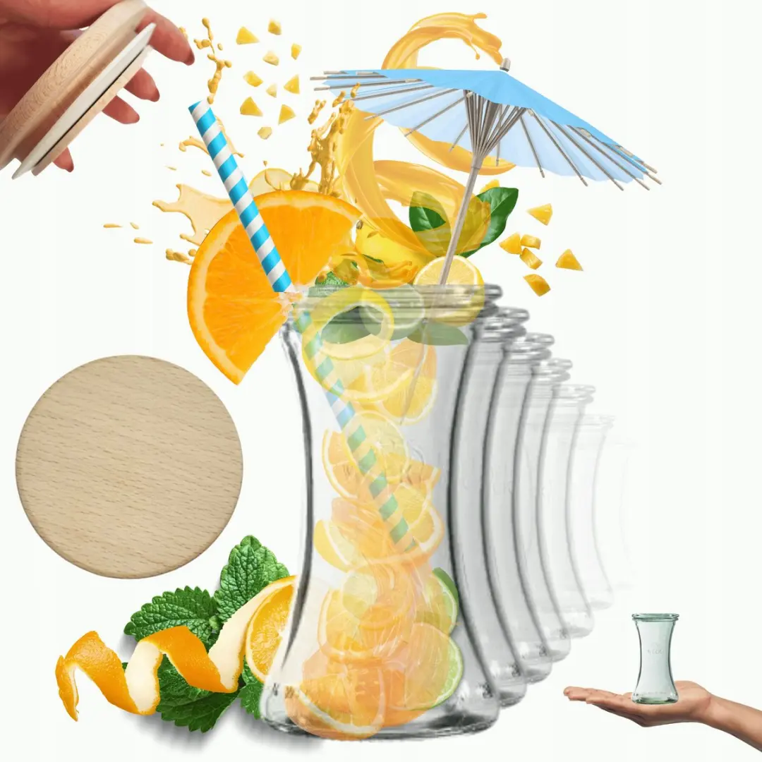 Weck glazen potten 200ml met houten deksel