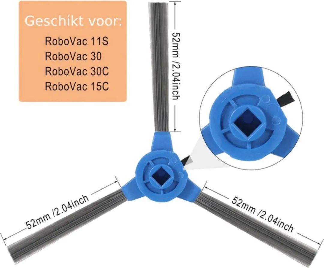 Eufy Borstel & Filterset RoboVac 11S/15C/30 - 30 Stuks - Blauw/Wit/Zwart