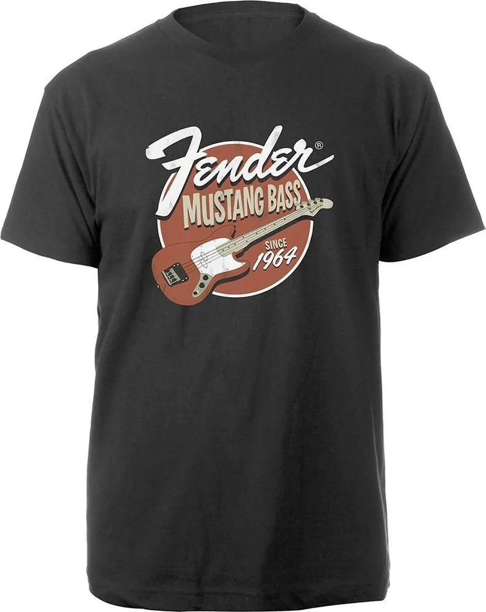 Fender Mustang Bass T-shirt XL - Zwart