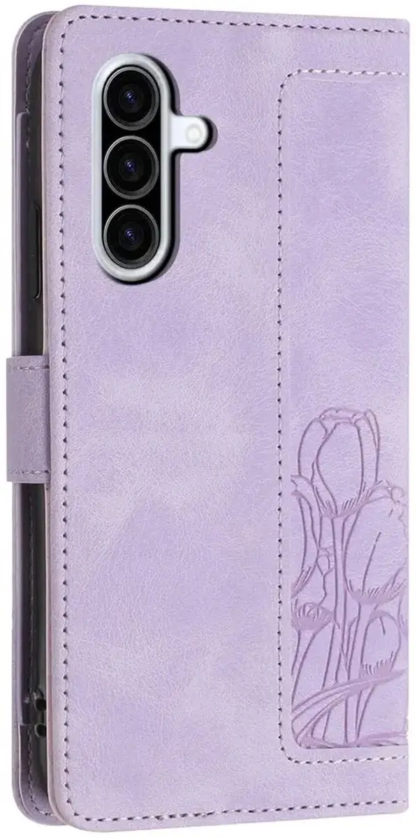 Samsung Galaxy A37 Hoesje Tulpen Book Case - Paars - afbeelding 5 van 6