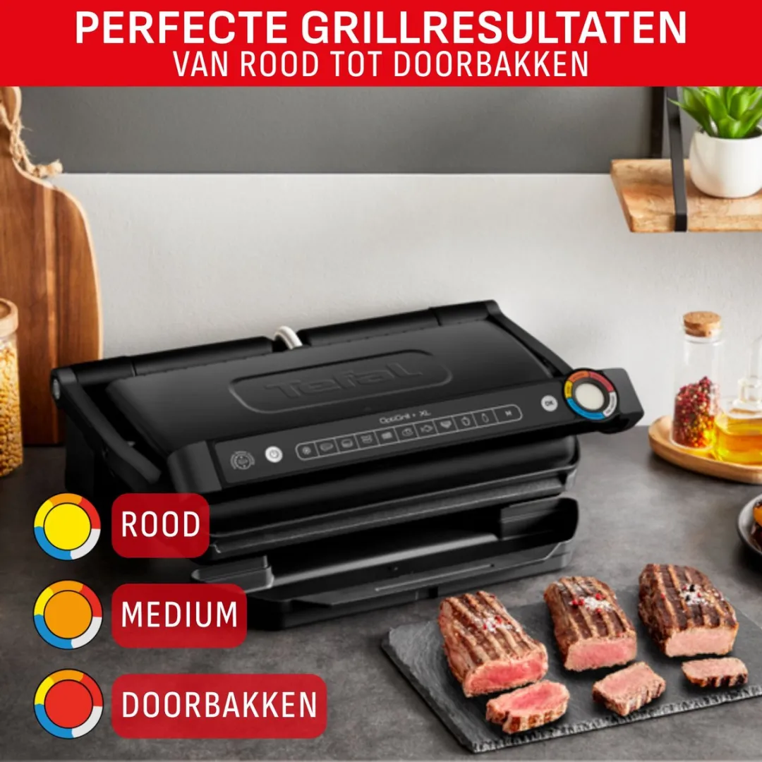 Tefal OptiGrill+ XL GC7278 Contactgrill - 2000W - Zwart