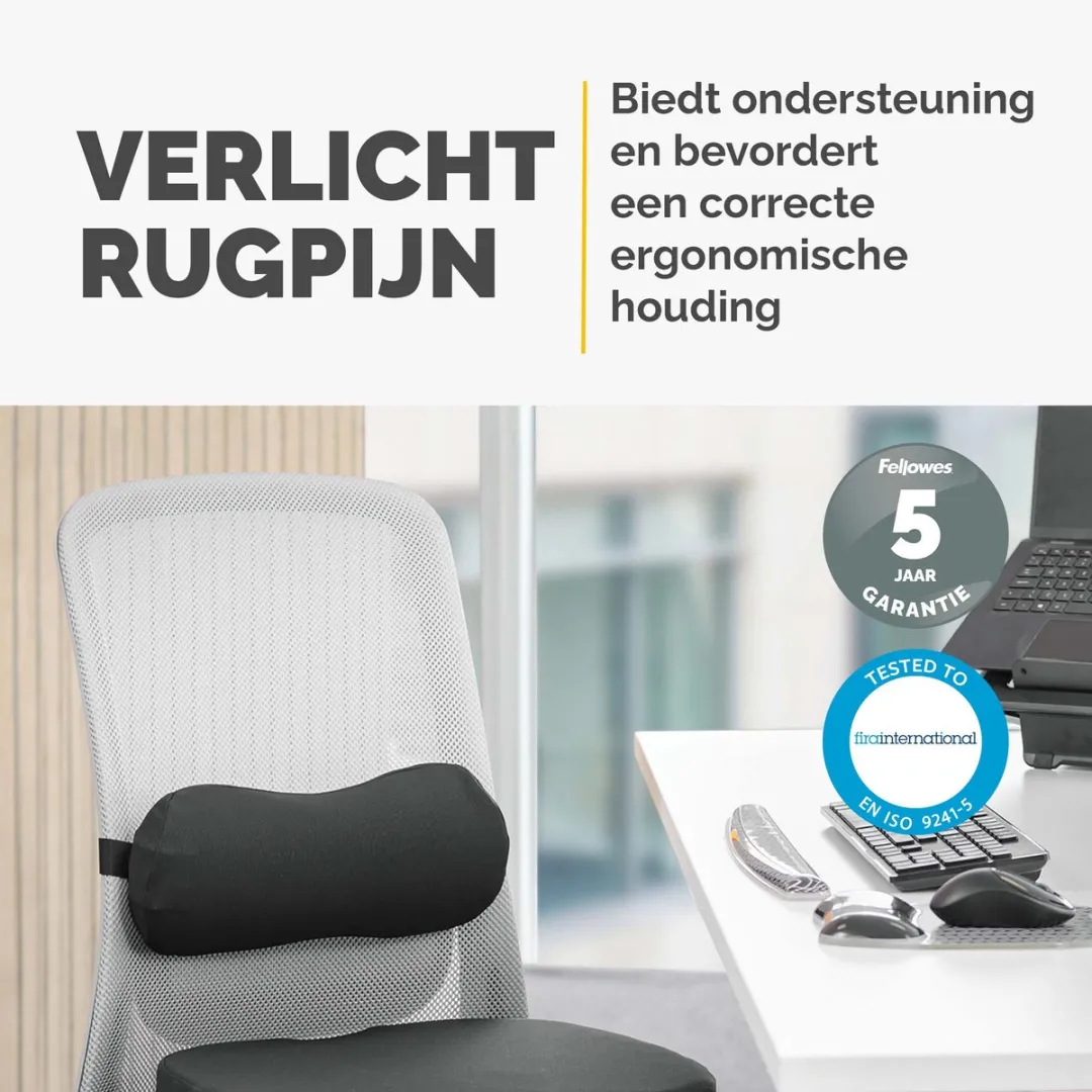 Fellowes Breyta Lendensteun Kussen - Zwart