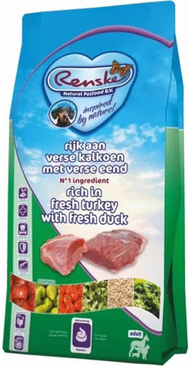 Renske Super Premium Hondenvoer Kalkoen & Eend 6.5 kg